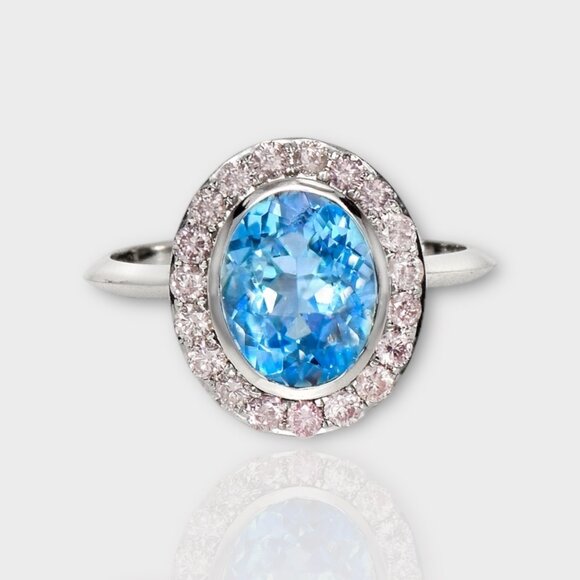 Blue Aquamarine Ring - Picture 2 of 9